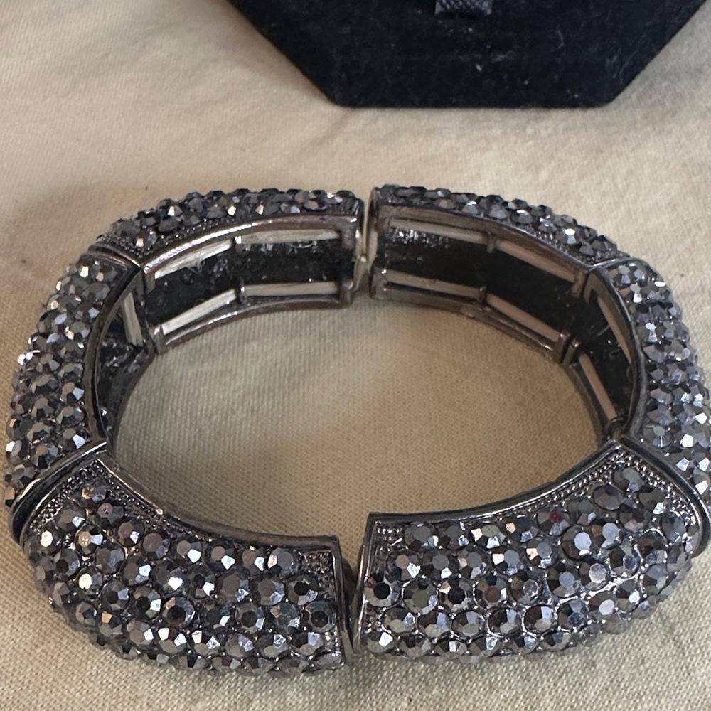 Vintage Rhinestone Silver tone Bracelet